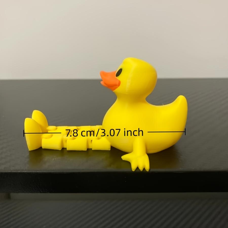 3D Printed Yellow Duck Statue, Flexible Sitting Posture Funny Duck Ornament Halloween, Christmas Home/office Decoration Ornament