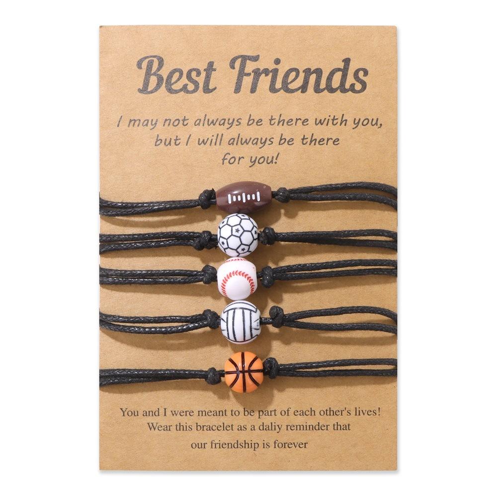 JYL TS Bracelet Cute Charm  Knitted Design Brings Playfulness & Warmth Five-piece set card глубоко тосканской красный