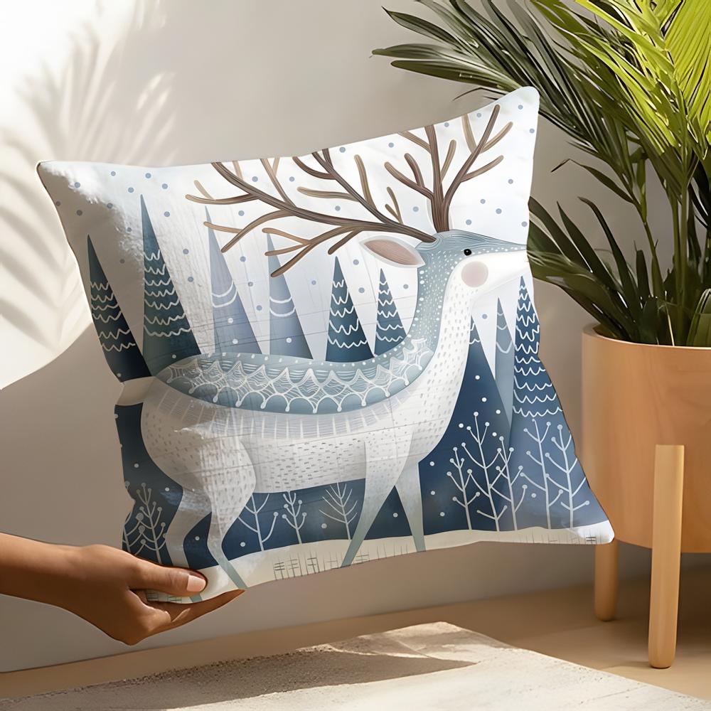 3 Classic Snowflake Animal Print Pillow Case Home Living Room Decoration Linen Pillowcover Pillow Cases Cushion Cover