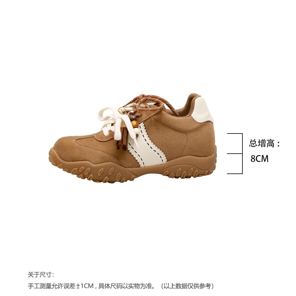 

Leather version~ 8cm inner height increase German training shoes women s 2025 new crescent moon platform mandarin duck shoelaces sports and leisure sh 40