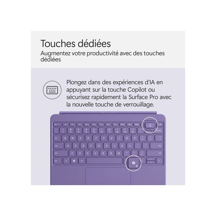 Clavier pour tablette Microsoft Surface Pro 12 pouces - Violet