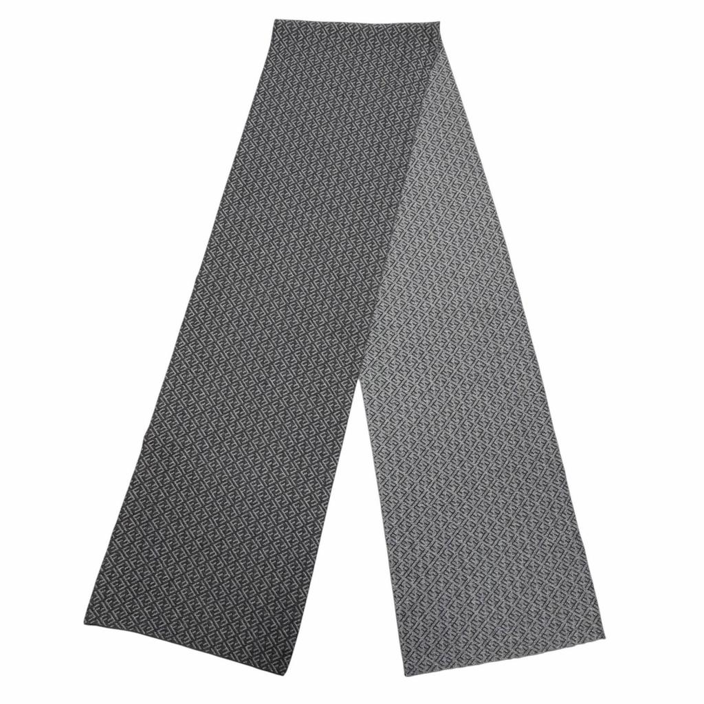 Pristine FENDI Scarf Micro Zucca Pattern gray wool mens Used