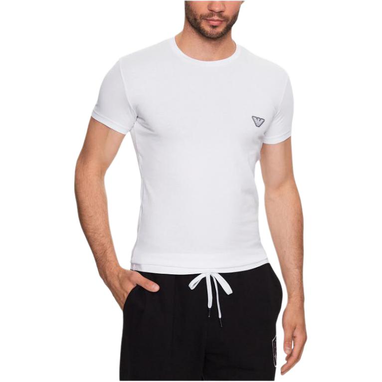 Emporio Armani Облегающая футболка с круглым вырезом и коротким рукавом Мужские топы Белый 111035-3R512-00010 L