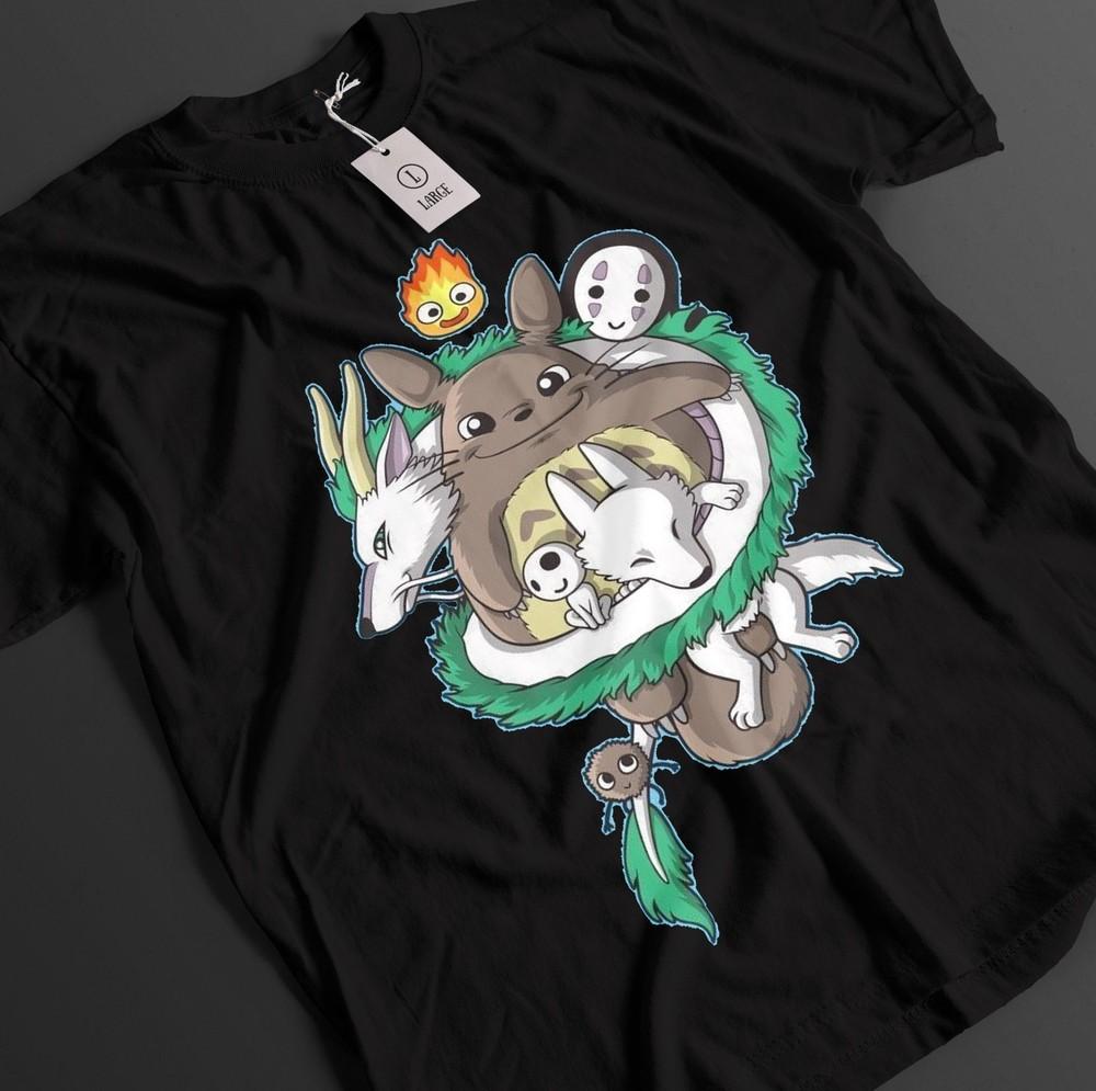 

Мой сосед Тоторо Футболка Студия Ghibli Футболка Сацуки Футболка Аниме Унисекс Футболка L