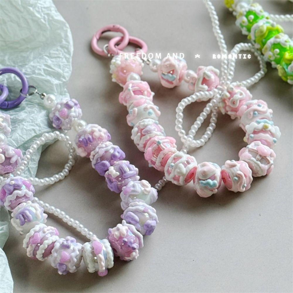 Colorful Mobile Phone Strap Pearl Phone Lanyard New Bag Pendant Keychain