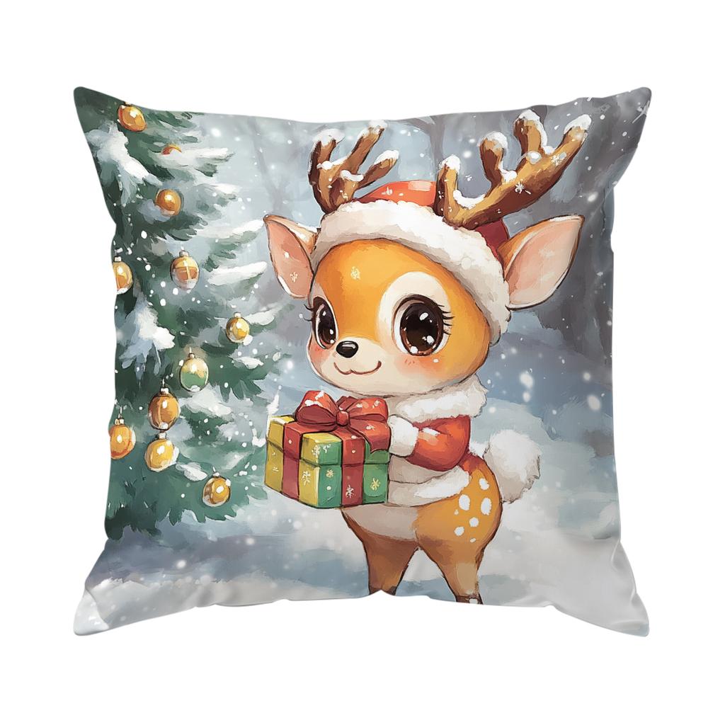 Christmas Themed Decoration Pillowcase Printed Polyester 45X45Cm Throw Pillowcover Decorative Sofa Cushion Pillowslip Home Decor