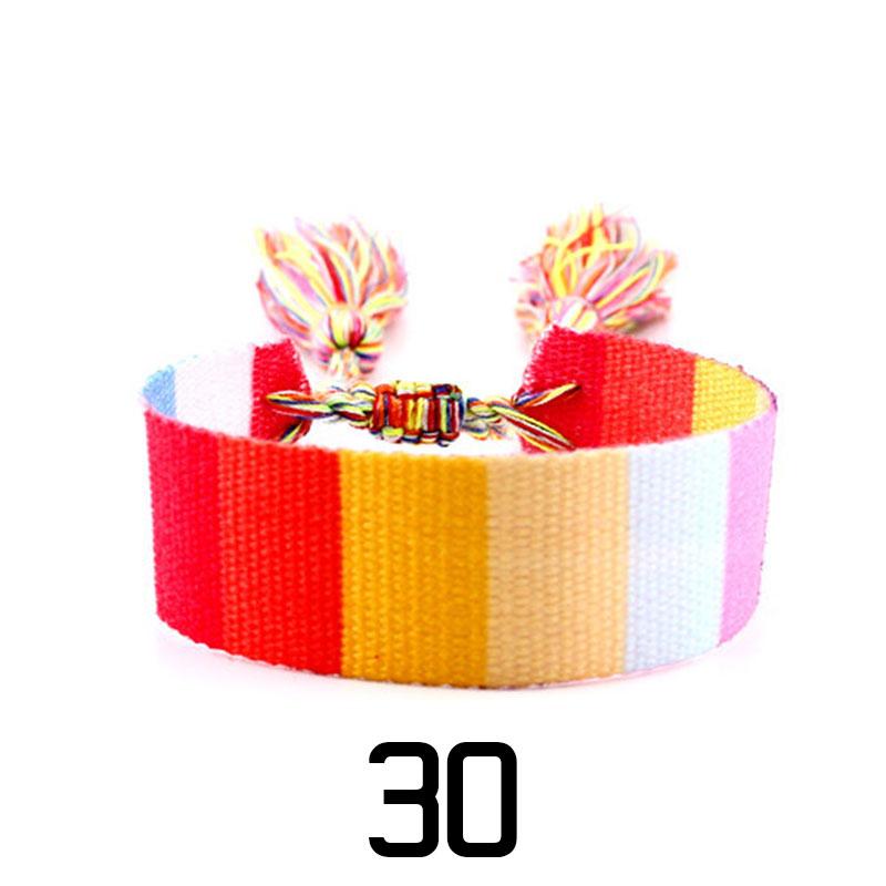 Women Fashion Jewelry Gift Colorful Decorative Pattern Embroidered Handmade Woven Bracelet Bohemian