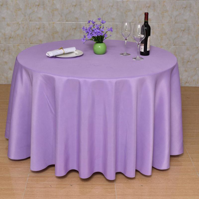 Advertising Exhibition Tablecloth Tablecloth Round Table Skirt Skirt Plain Weave Solid Color Zhu Wenwei Gauze Material Round Tablecloth