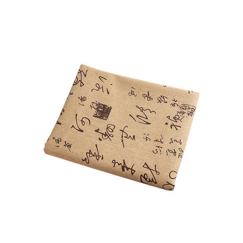 Retro Calligraphy Cotton Linen Tablecloth for Coffee Tables and Desks