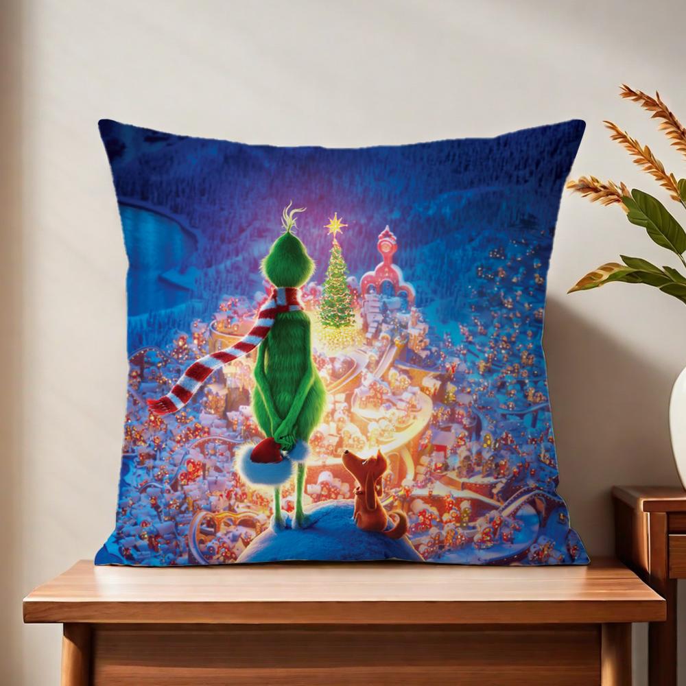 The Cartoon G-Grinch-H Cute Cushion Cover For Pillow Printing Sofa Decoration Home Car Room Coffee Shop Office Nordic Simplicity