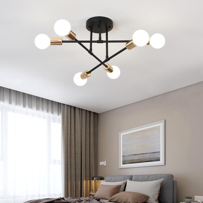 Nordic Wrought Iron Pendant Light: Creative Industrial Style for Living Room, Dining Room, or Bedroom.