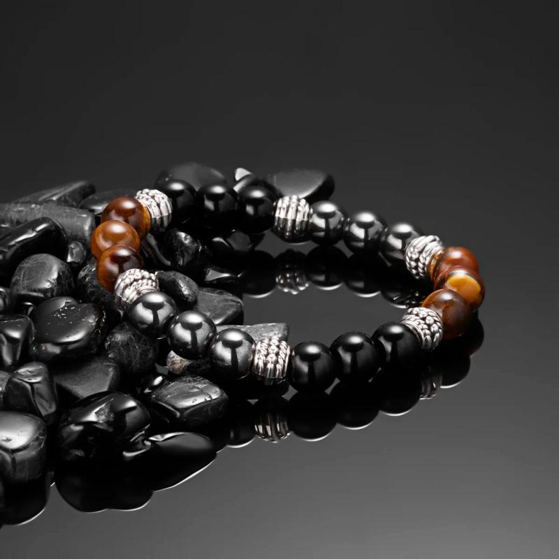 Natural Stone Tiger Eye Beads Bracelet Handmade Casual Jewelry for Men Women Fashion Adjustable Bracelet Hommes Bijoux Gift