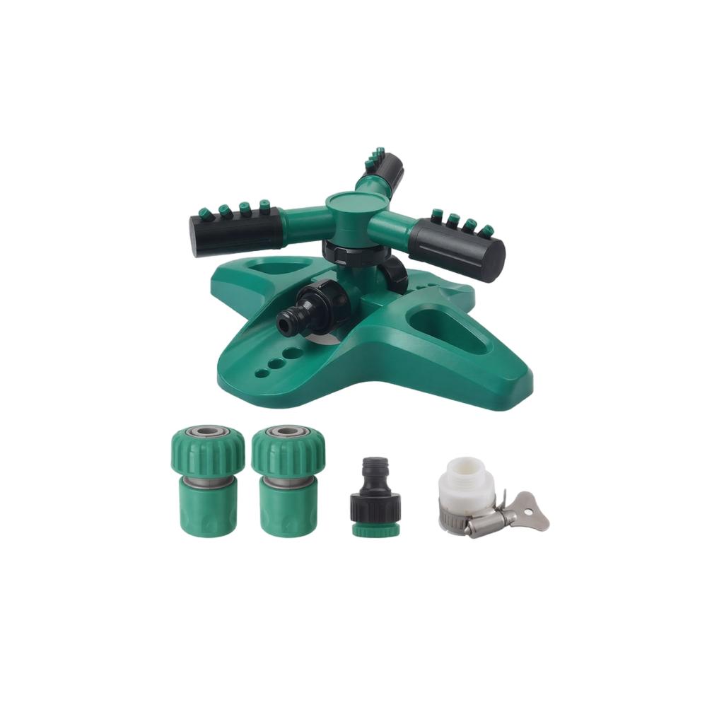360 Degree Automatic Rotating Lawn Sprinkler Garden Watering System Adjustable Spray Pattern Durable Base for Outdoor Lawn and Garden Irrigation