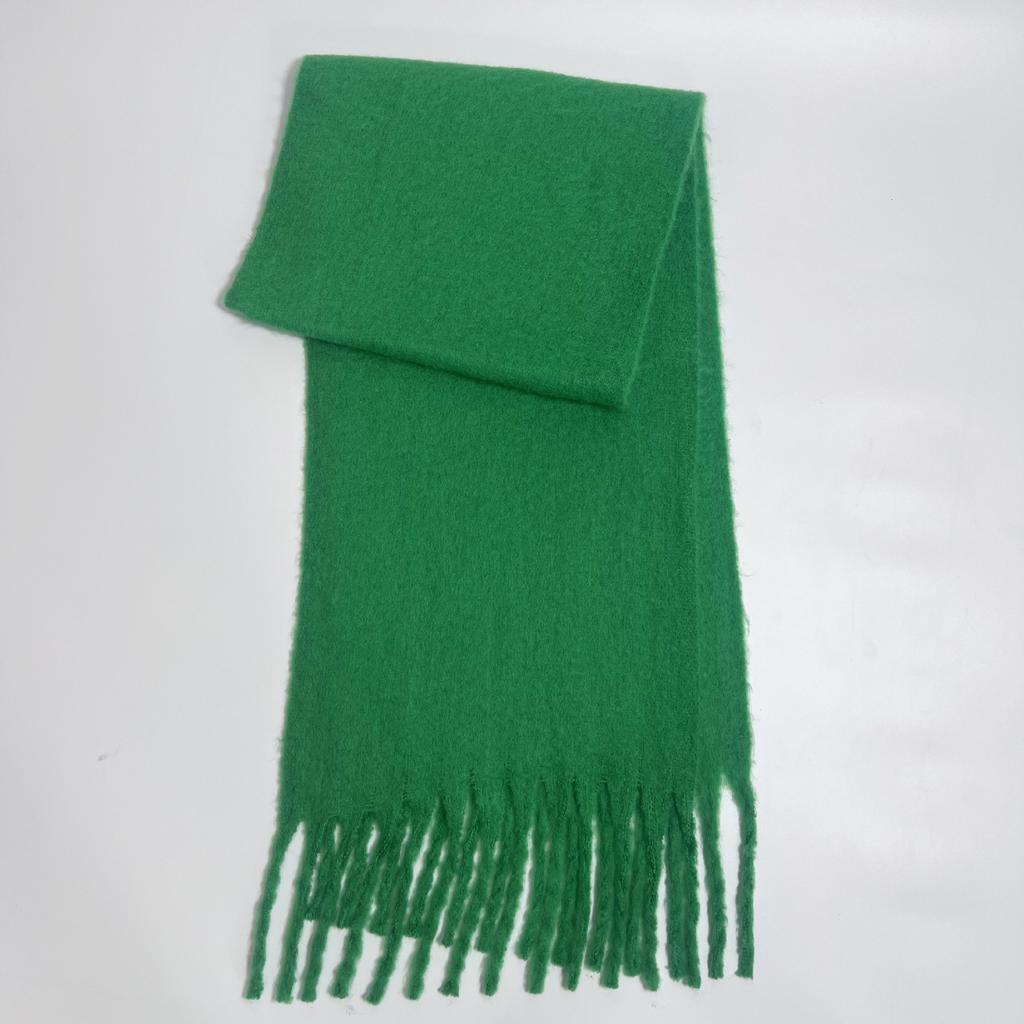 Versatile mohair solid color scarf women's winter thickening simple warmth enlarged shawl scarf