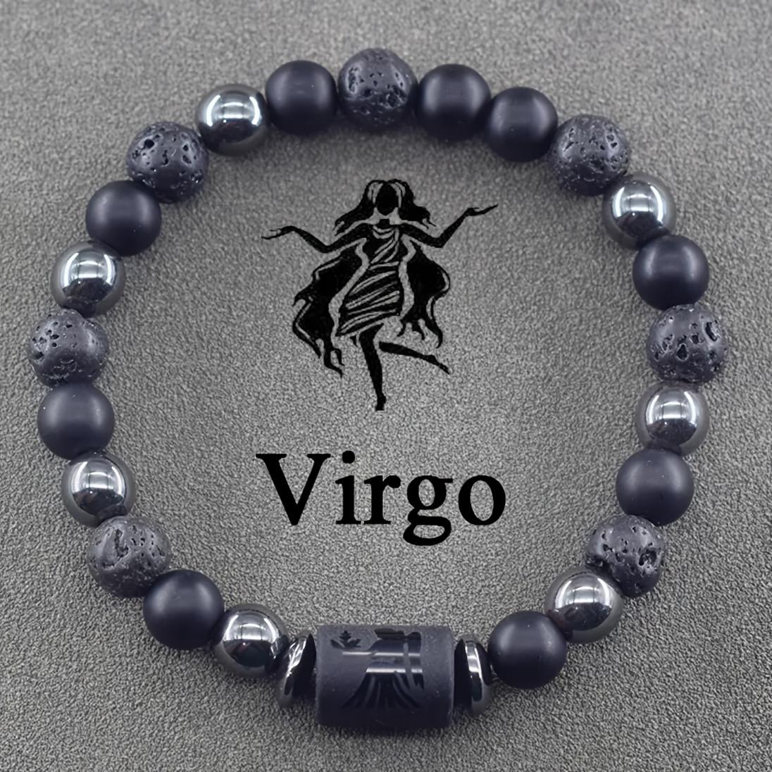 

Браслет из бусин со знаком зодиака - Унисекс браслет с астрономическим символом из натурального камня