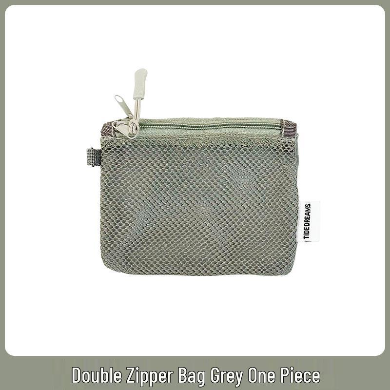 

Japanese Double Zipper Breathable Travel Storage Bag – Portable Recycled Polyester Mesh Bag сірий колір