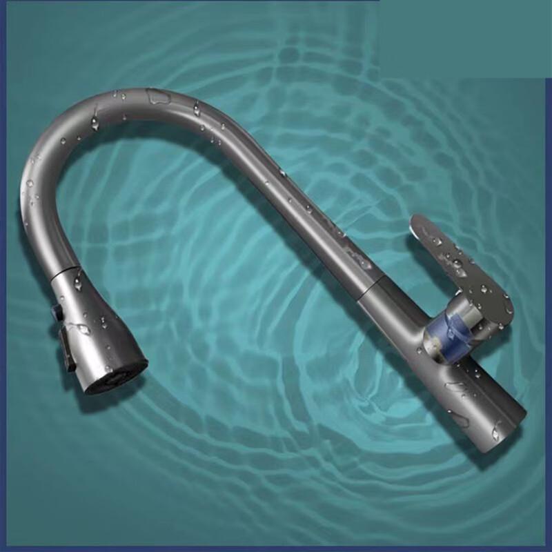 TLXT Black Pull-Out Kitchen Faucet