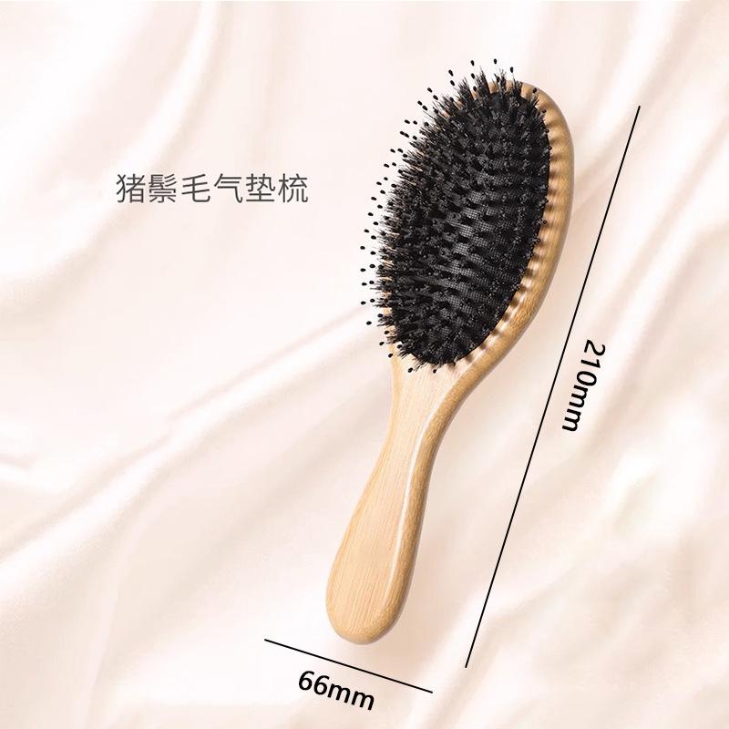 Natural Authentic Bristle Hair Air Cushion Comb Airbag Massage Comb Hair Skin Meridian Fluffy Bamboo Comb Beech Comb