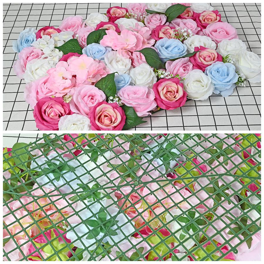 Simulation Rose Wall, Wedding Decoration Background Wall, Shopping Mall Window Decoration Simulation Flower Wall, Green Plant Grass Wall