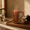 Polished Handmade Copper Cup Loop Handle Tapered Reusable Drinkware