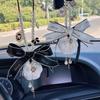Pearl Camellia Flower Tassel Car Pendant Gypsum Aromatherapy Auto Rearview Mirror Hanging Ornaments Decoration Accessories Girls