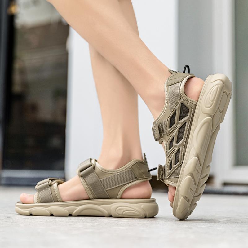 Fashion Genuine Leather Men Sandals Summer Outdoor Non-slip Hiking Trekking Shoes for Men Beach Slippers Casual Sneakers Men Flats