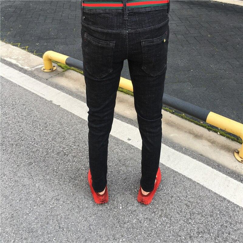 Cheap Skinny Jeans Men 2021 Black Korean Style Luxury Brand Mens Jeans