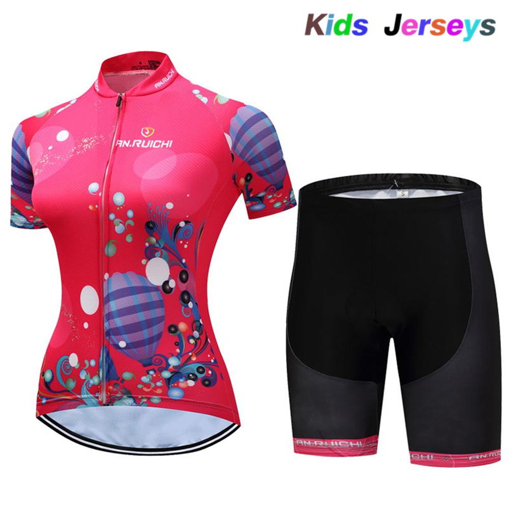 2026 Girls Cycling Jersey Set Ropa Ciclismo Cycling Kit for Kids Summer Breathable Cartoon Bicycle Jersey Suit Children Clothes