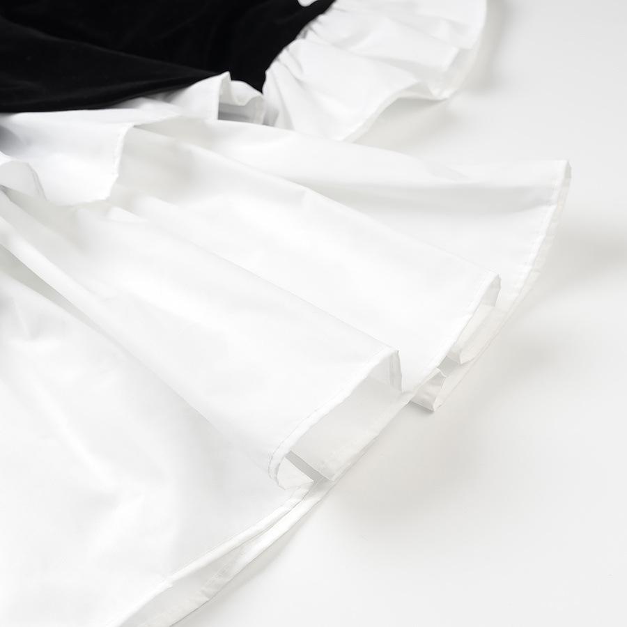 Spring 2025 Women's High-Waisted Lace-Up Two-Piece Irregular Long-Sleeve Dress