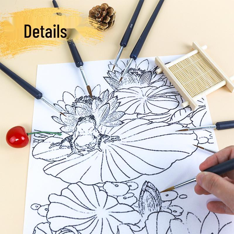 Wolf Hair Liner Brush for Fine Art Outlining and Edge Detailing in Oil Painting.