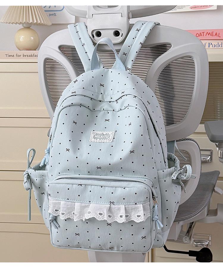 Schoolbag Japanese cute girl lace bow backpack high value student campus schoolbag girls travel small backpack