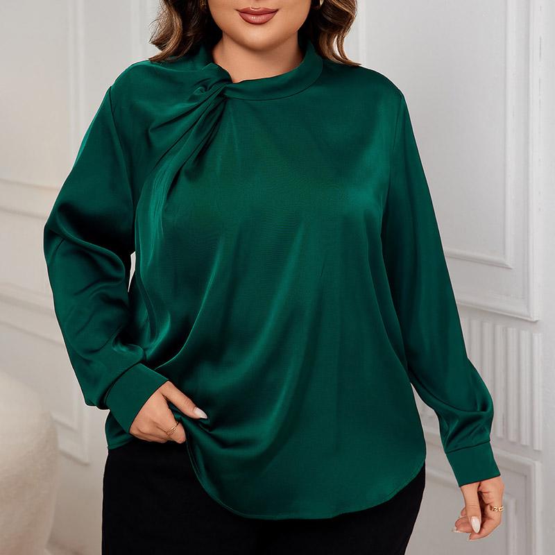 

Светри Топи Жіночі З Довгими Рукавами Осінь Зима З Підкладкою Блуза Оверсайз З Високим Комірцем Вільна Сорочка З Довгим Рукавом Облягаючий Светр Топи XL темно-зелений колір