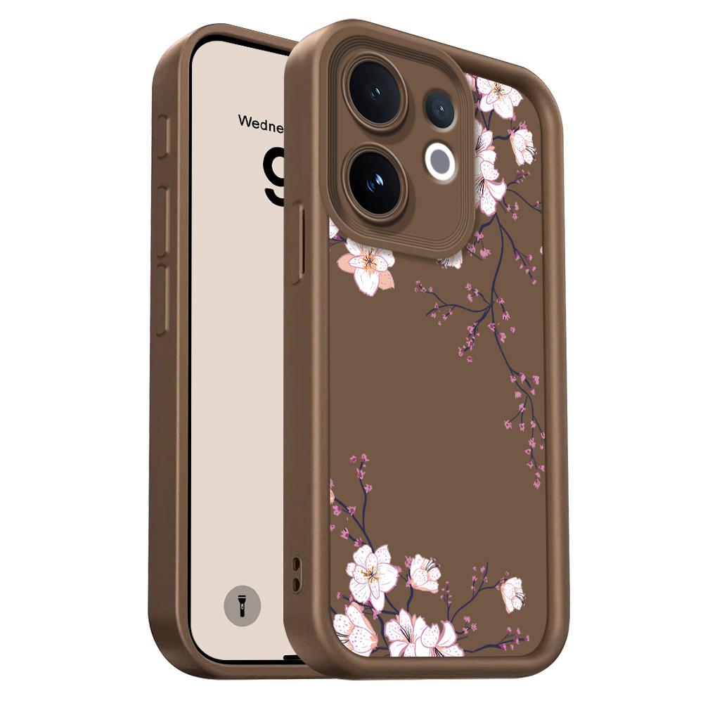 

Spring Flowers Phone Case For VIVO V60 V50 V40 Lite V30 V29 V29E V27 V27E V25 V25E V23 V23E Pro 4G 5G Staircase Soft Cover Vivo V23 5G коричневый
