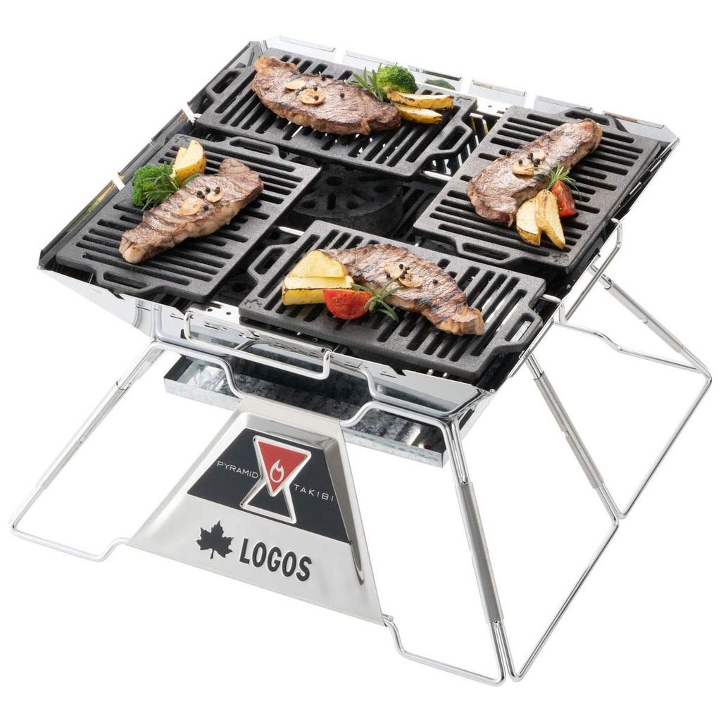 LOGOS Pyramid Iron Grill Roaster Wide x 16cm Deep x High 81064205, Black, Approx. 27.5cm 1.5cm