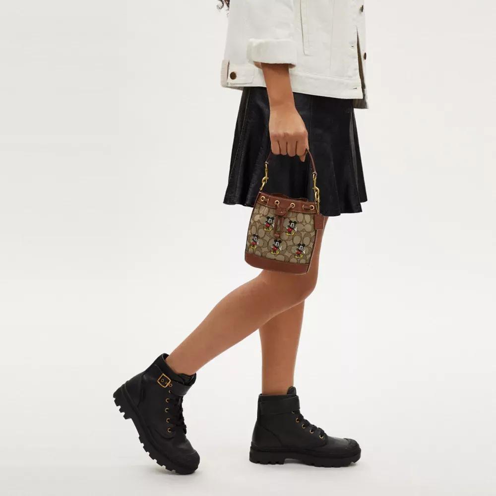 COACH Disney Dempsey Coated Canvas Refined Pebbled Leather (Unisex) Handbags CN499 B4R3U