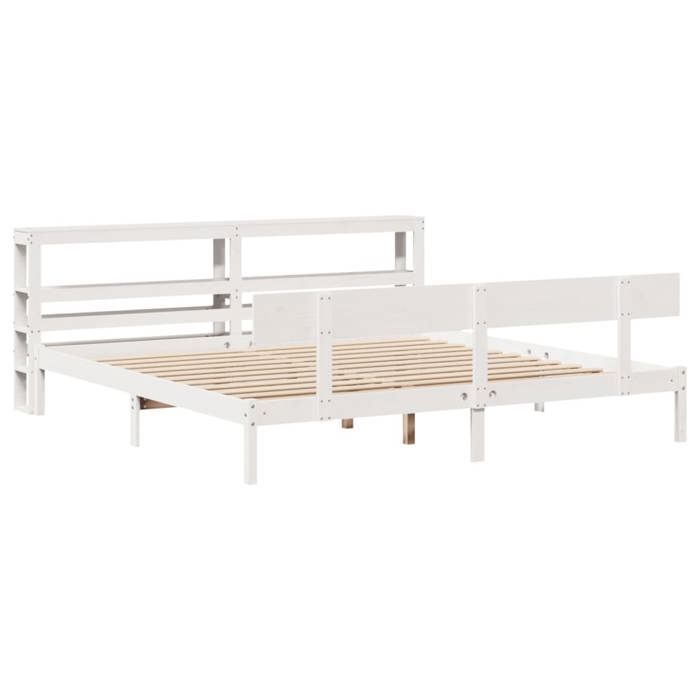 VidaXL Bed Frames and Headboard White 180x200 Cm Solid Pine Wood, Bed, Bedroom Furniture, Wooden Bed, Bed 3305807