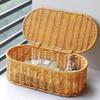 Plastic Oval Handwoven Basket Large Capacity Sundries Storage Box  Home Use