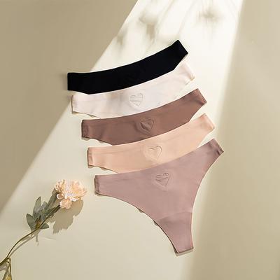 Damen Frühling und Sommer Ein Stück Eis Seide Atmungsaktiv Antibakteriell Keine Spuren Niedrige Taille Tanga Unterwäsche