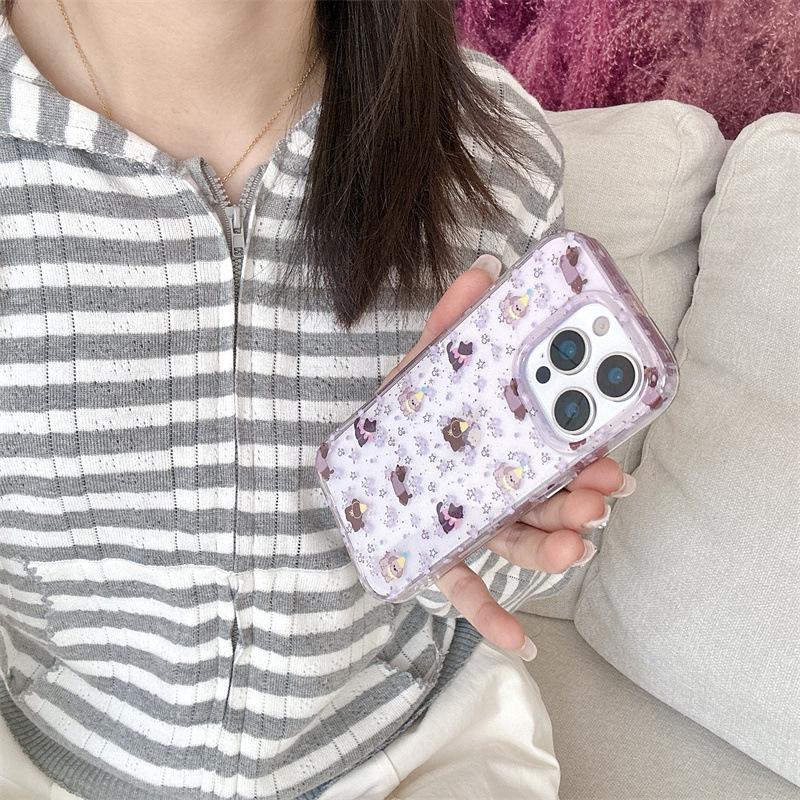 Sheer Purple Floral Phone Case for iPhone 17, 16 Pro Max, 15, 14 - Dog & Cat Friendly