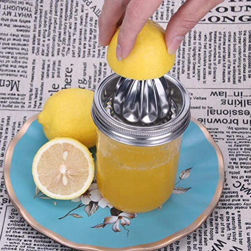 

Masons Jar Juicer Lid Handle Citrus Reamer Stainless Steel Reusable Juicer Lid Lemon Manual Juice Squeezer Leak-Proof Bottle Cap China Mainland