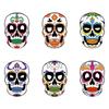 6 Stück/Set Bunte Papier Totenkopf Verkleidungsparty Gesichtsmasken für Mexikanische Tag der Toten Mottoparty Halloween Maskenball Dekoration