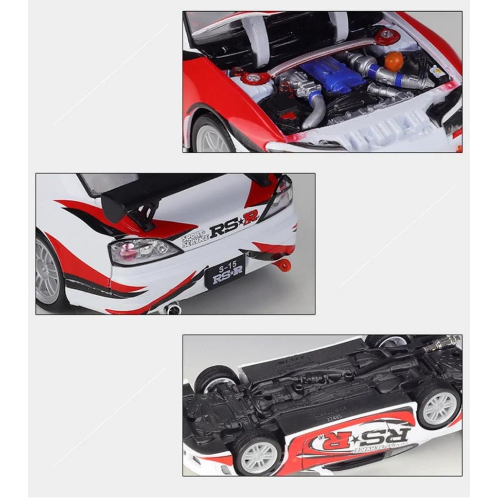 WELLY 1/24 Nissan Silvia S15 RS-R Alloy Car Diecasts & Toy Vehicles Car Model Miniature Scale Model Car Toy for Children