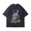 Harajuku Japanese Cartoon Printing Tide Brand Short-Sleeved T-Shirt Men'S And Women'S Hip-Hop Vibe Washed And Made Old Half-Sleeved Tee Shirt