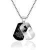 Black Military Brand Hollow Lettering Cross Pendant Necklace Boy Gift Necklace