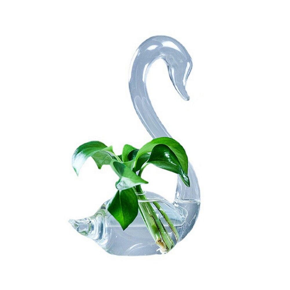 Glass Material Swan Vase Home Decoration Suitable for Valentine's Day Exquisite Appearance Lucky Pure Grace Pastoral Style