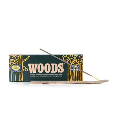 Incenos Naturais Cycle Pure Woods 9 Polegadas Pacote de 1 130g com Cinzeiro de Madeira para Puja Meditação