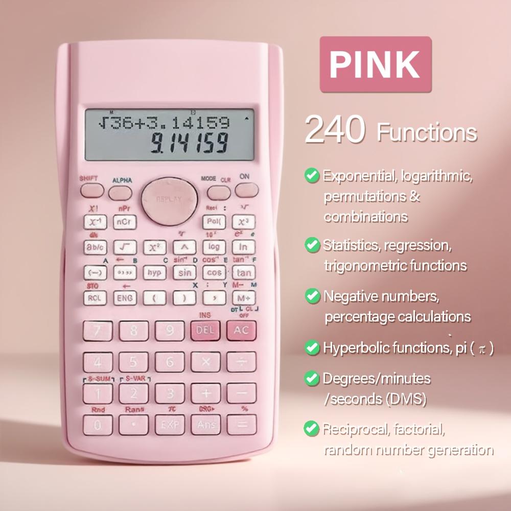 Scientific Function Calculator with Hard Case, Multi-Functional Math Calculator, 3 Colors Available, Perfect Gift for Students, Back to School