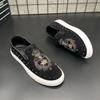 Shoes for Men Leather Casual Shoes Man Fashion Trend Luxury Embroidery Rivet Flat Mens Sneakers Shoes Leisure Slip-on Loafers
