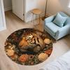 Tiger pattern round rug,Carpet Rug for Living Room Bedroom Playroom ,Non-slip Floor Mat,Holiday Gifts and Birthday Gifts.