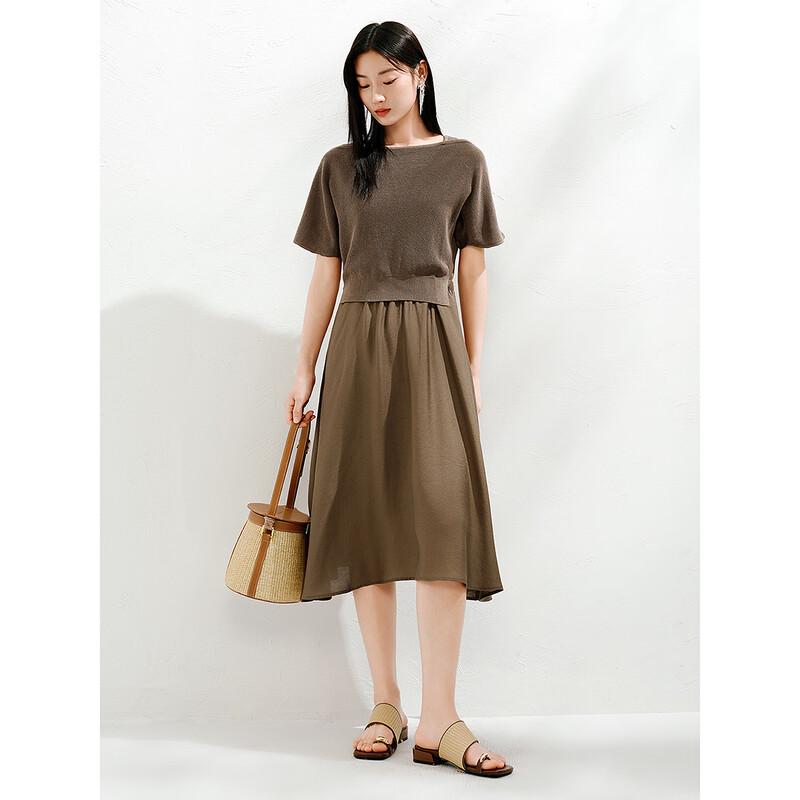 

Элегантное женское платье Jiuzi Annakou с ложным двухслойным эффектом, пэчворк, приталенное XL